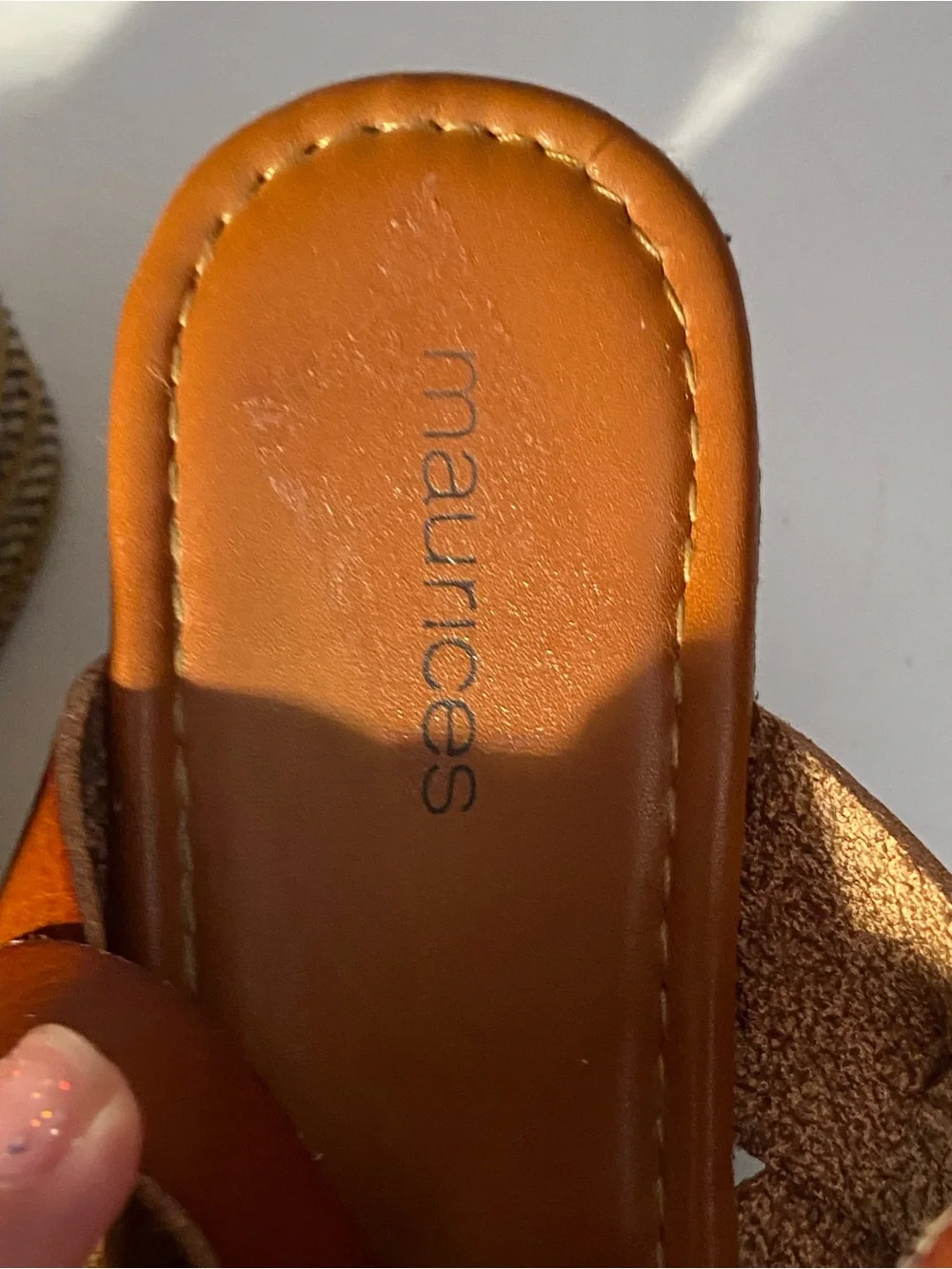 Maurices Women’s Striped Platform Wedge Sandals Brown Honey Ankle Strap Size 9M